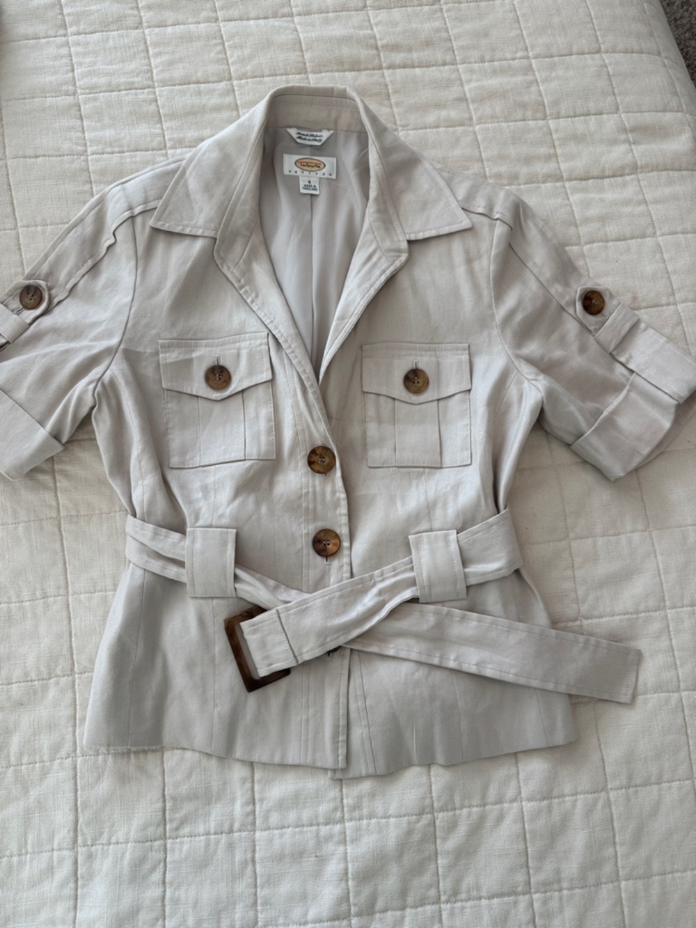 Talbots Short Sleeve Jacket Line Blend